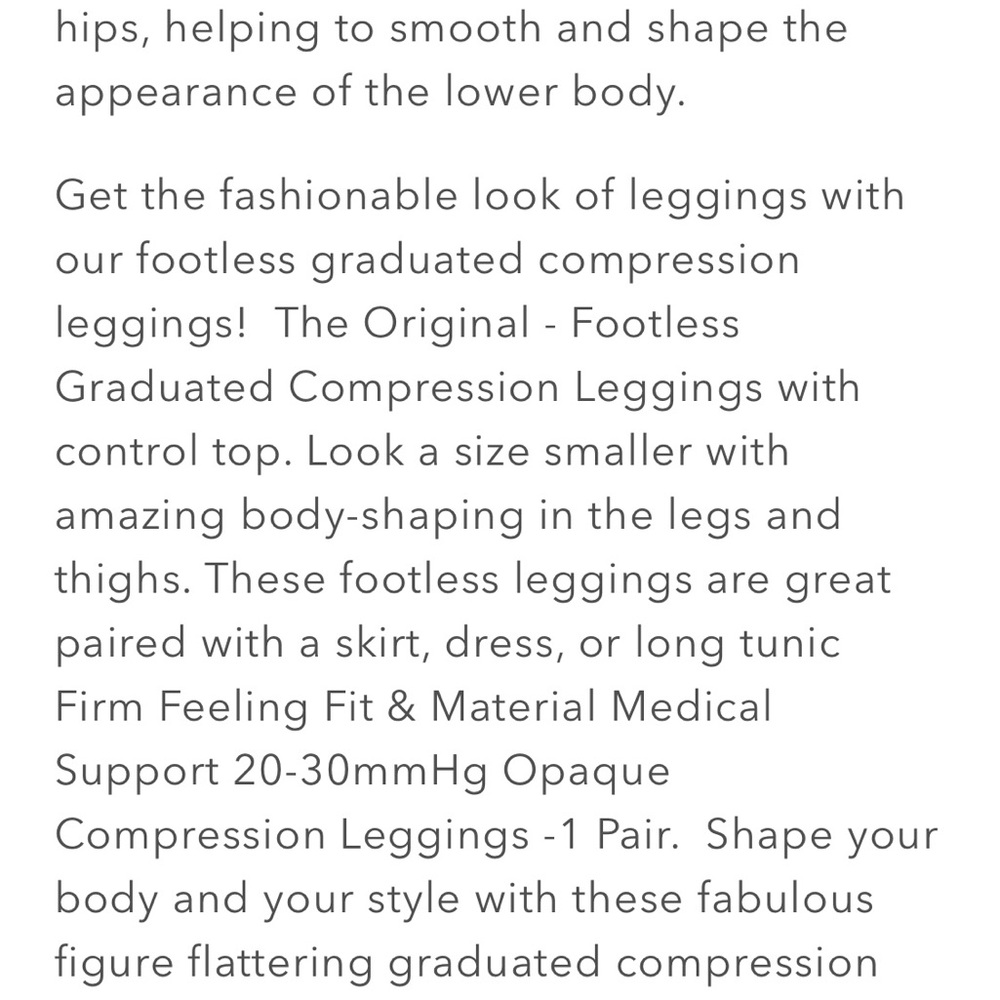Absolute Support Opaque Grad. Comp. Leggings w/ Cont. Tp 20-30mmHg Frm Supp. - Picture 4 of 5